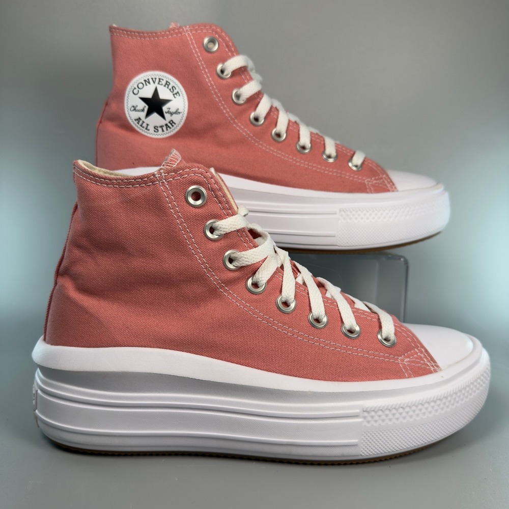 Converse Chuck Taylor All Star Move Platform Women 9 Hi Top Sneaker Pink Lace Up